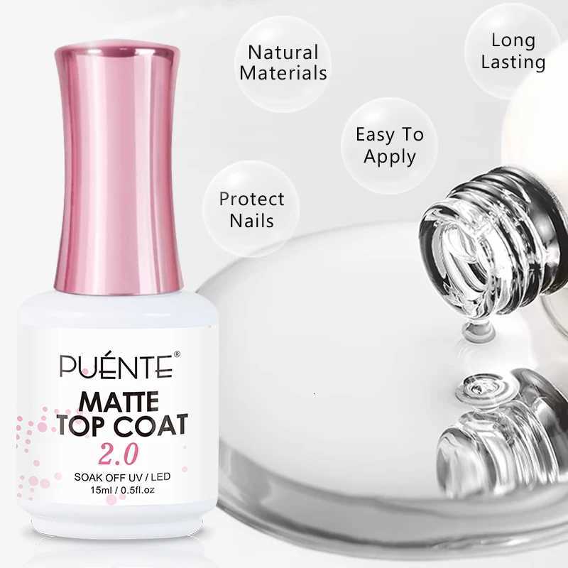 15ML New Matte Top Coat 20 Gel Nail Polish Transparent Matte Effect Sealer Non Stick Powder Soak Off UV Semi-permanent VarnishT251127