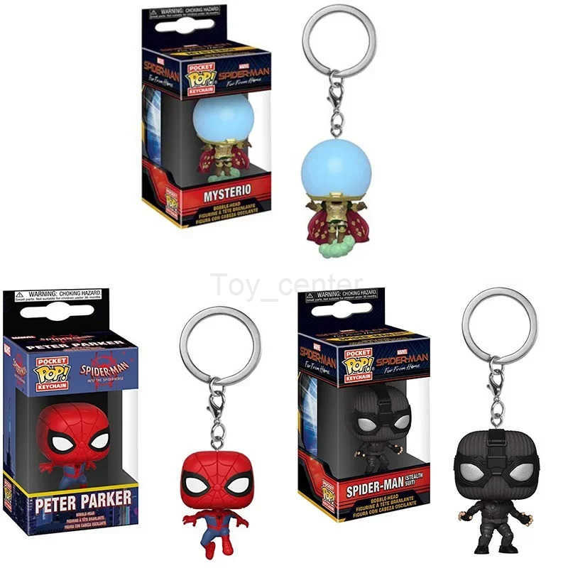 Disney NEW FUNKO POP Spider-Man Spider-GWEN GREEN GOBLIN ZOMBIE HUNTER SPIDEY Peter Parker Mysterio Keychain Vinyl Figure Toys H2511271