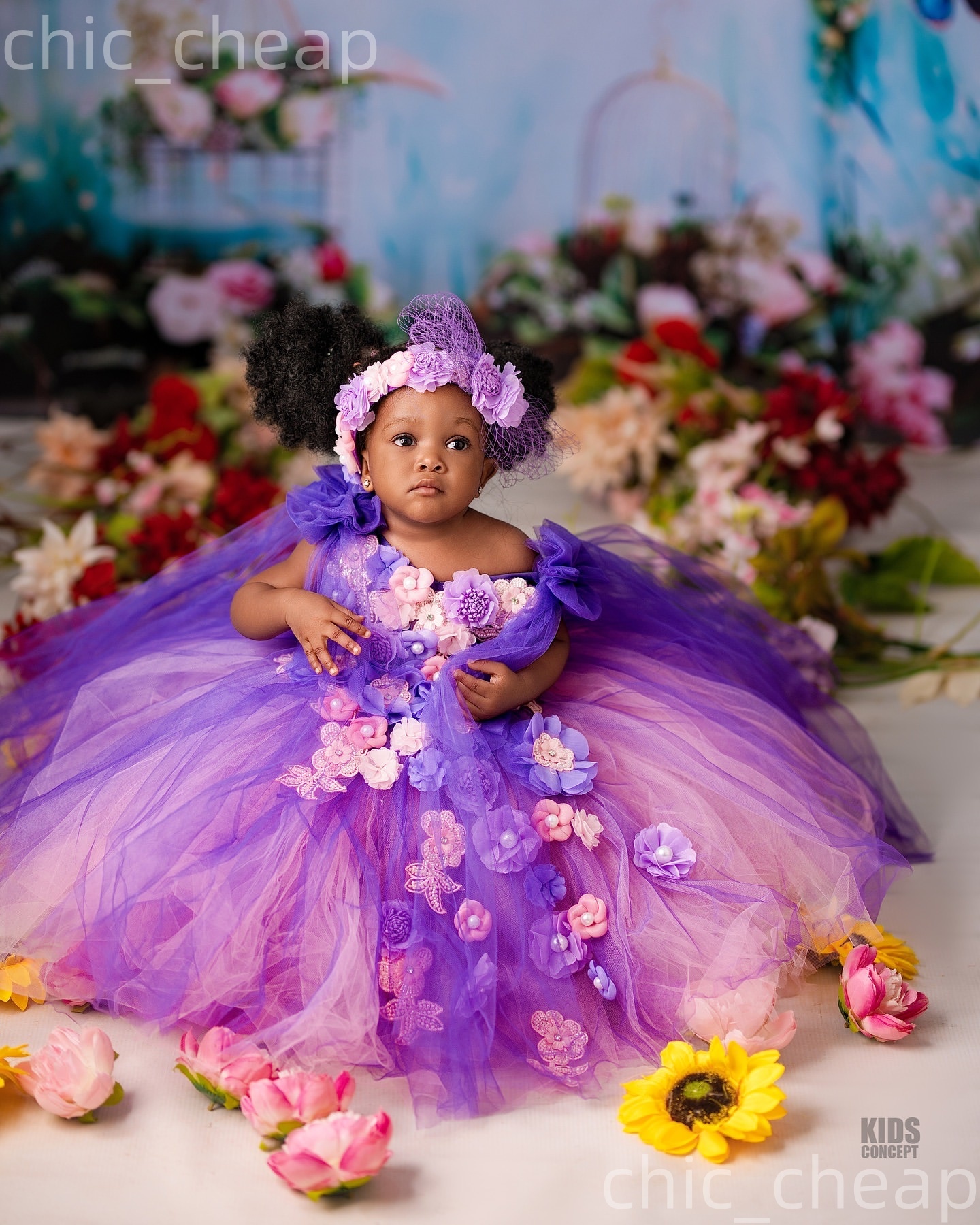 2026 Lilac Pink Ball Gown Flower Girl Dresses Flowers Bows Tulle Little Girl Christmas Peageant Birthday Christening Tutu Dress Gowns ZJ422