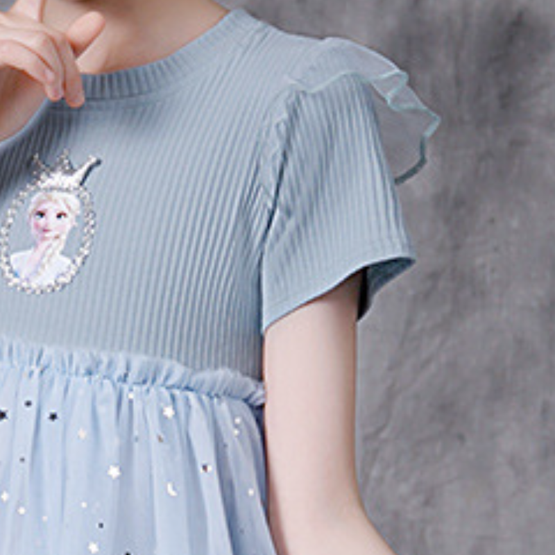 DISNEY Toddler designer clothes baby girl Elsa princess dress baby designer summer Frozen Elsa cotton children's party dress one-piece dress