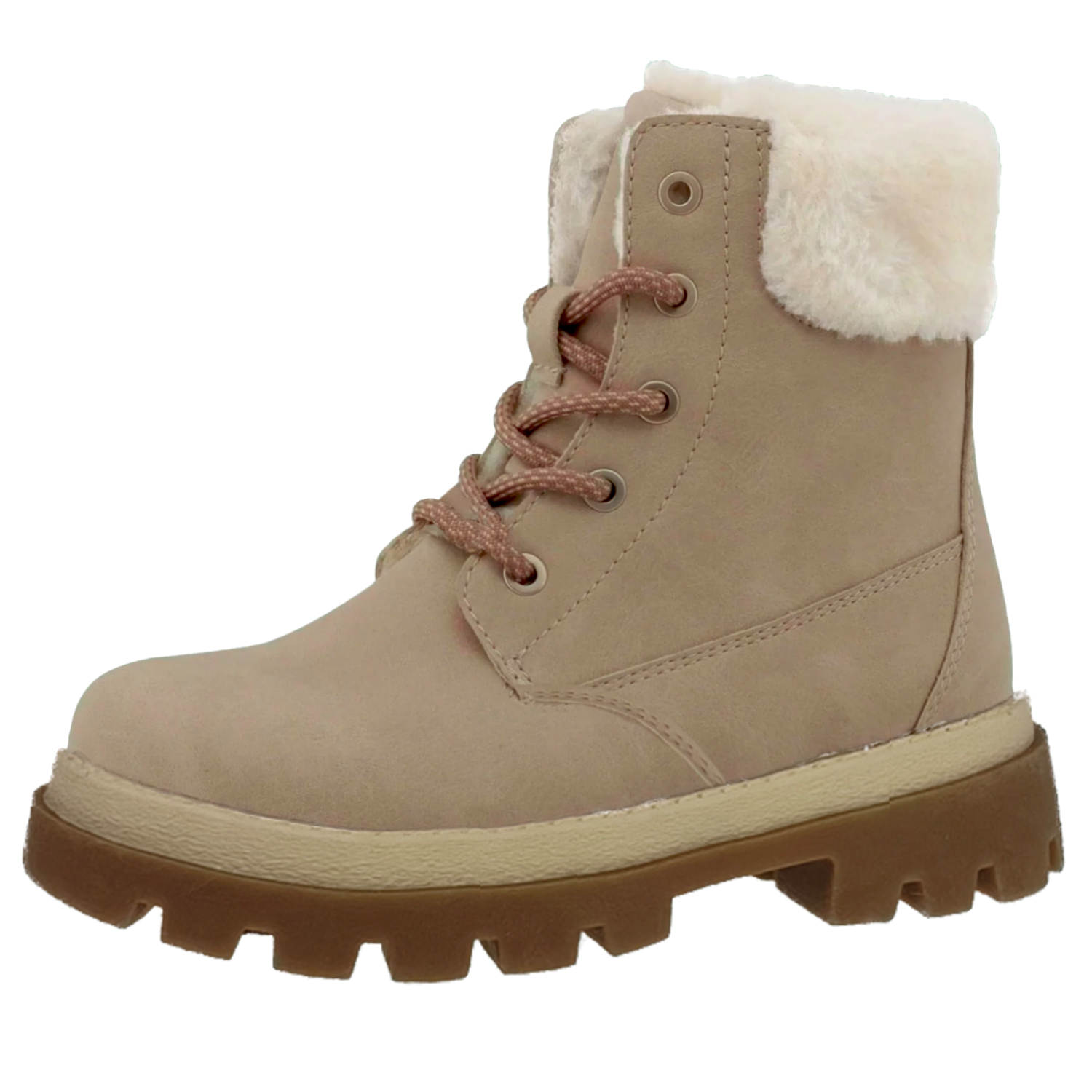 Ankle Boots lady Fur Lined Snow Shoes women Combat Boot Winter Warm Lace Up Outdoor Plat Trainer Bootes