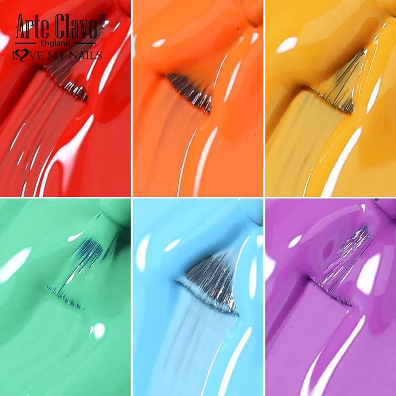 Arte Clavo Art Nails Varnish Top Base Coat Gel Nail Polish UV LED Lamp 115 Colors Soak Off Nail Manicure Semi Permanent 8ml DIYT251127