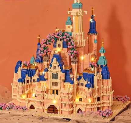 Castle building block villa street scene architectural model - an adult-level difficult assembly toy H251101