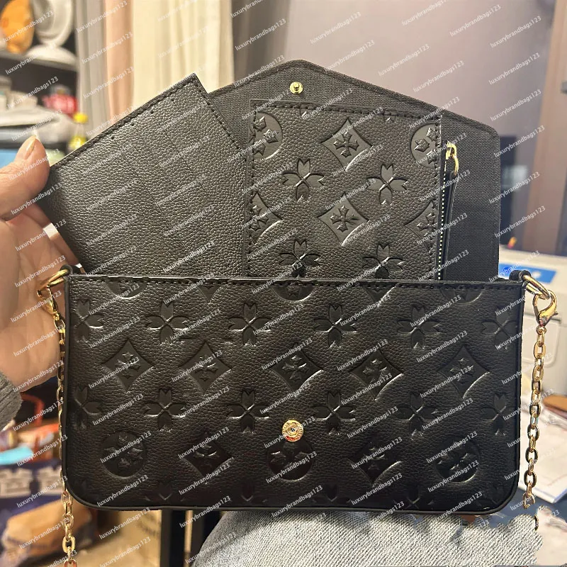 Top Quality Cross body Tote Envelope Bag 3piece Multi Felicie Pochette Chain Bags Women Men M61276 Messenger Luxury Designer Purse Brown Flower Leather Handbags