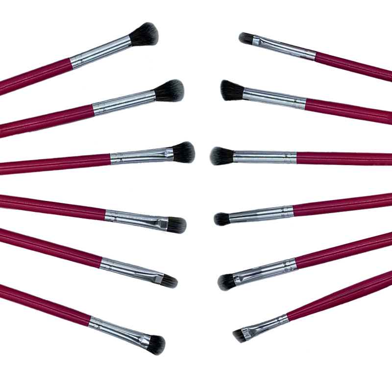 12-Piece Synthetic Fiber Makeup Brush Set Factory-Direct Eyeshadow & Foundation Brushes