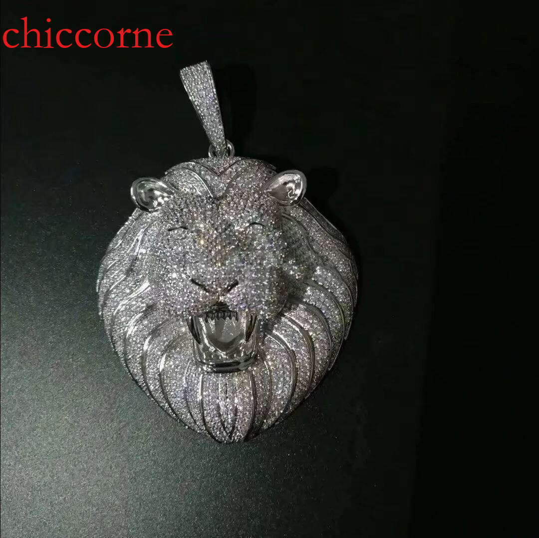 mens jewelry hip hop Iced out pendant designer necklace bg dia cuban k chain big pendants lion animal rapper accessories