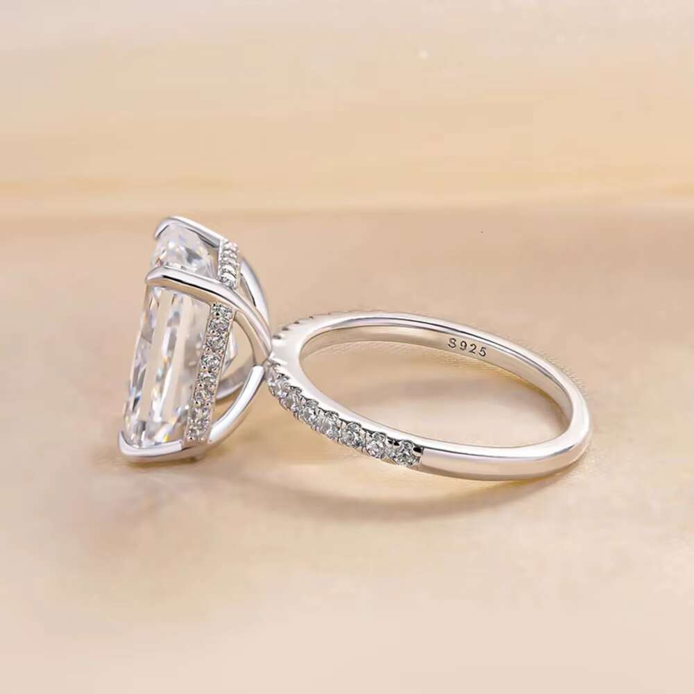 Luxury Lab Grown Diamond Ring 3CT Radiant Cut 14k Gold IGI Certificate Hidden Halo Engagement Ring