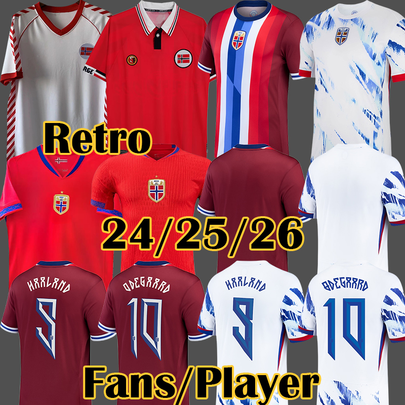 2024 Norway Soccer Jerseys 2025 NorwaIES HAALAND Jersey national 25 26 ODEGAARD Football shirt SOLSKJAER Vintage Norway 1998 2000 Retro 1984 kit camisetas de futbol