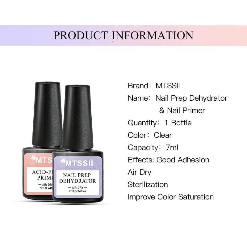 Mtssii 7ml Nail-Primer Prep Dehydrator Gel Nail Polish No Need Of UV LED Lamp Base Top Coat Nail Art Varnish ManicureT251127