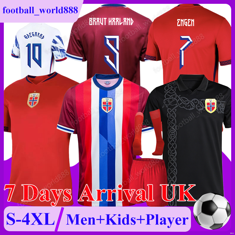 XXXL 4XL Norways BRAUT HAALAND 2025 Soccer Jerseys NUSA AASGAARD 2026 Football Shirt HORN MYHRE DONNUM RYERSON AJER football kits STRAND LARSEN Men Kids Kit Socks Set