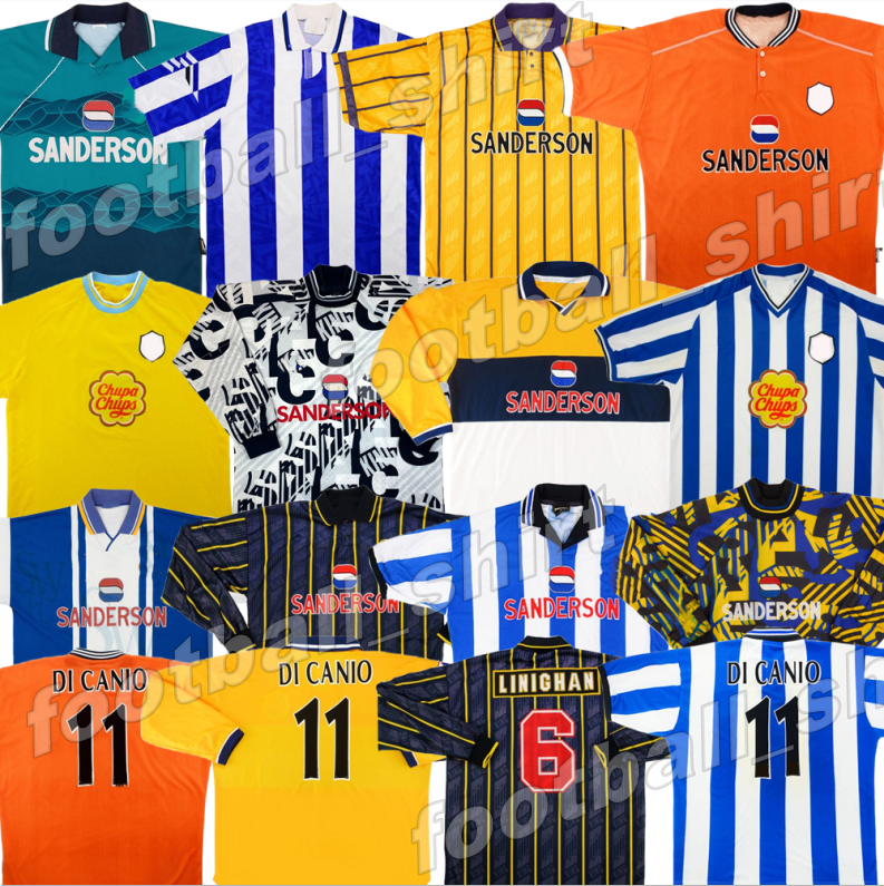 1993 95 Retro ShEfFiElD Wednesday soccer jerseys DI CANIO 1999 1998 2001 2002 91 93 94 95 97 LINIGHAN QUINN WINDASS GASSAMA WADDLE goalkeeper mens kit football shirts