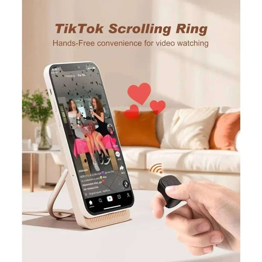 Is Suitable For Iphone Ipad Bluetooth Page Turning Ring Roller Both Camera Remote Control Function Compatible