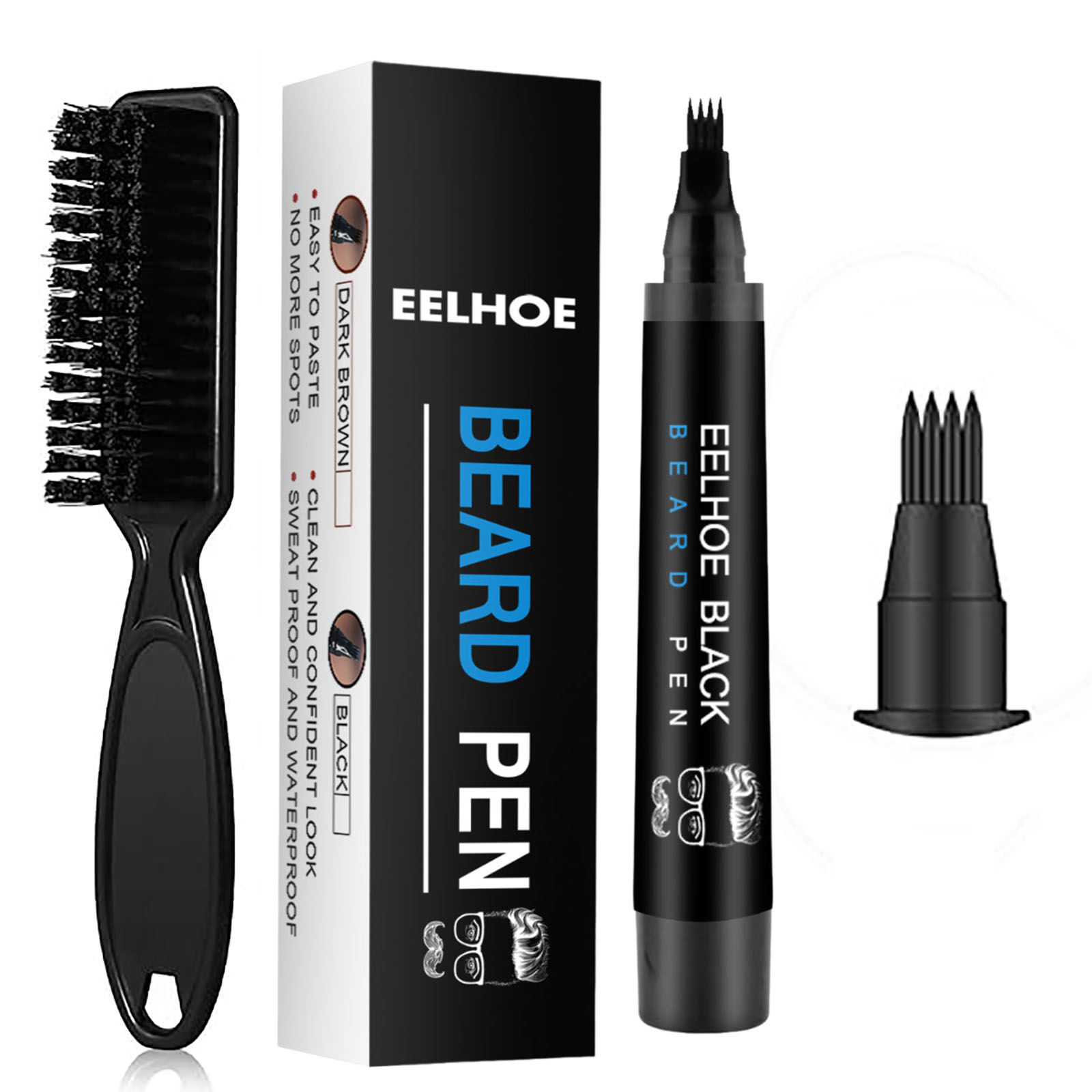 Waterproof Beard Pen for Men - Quick Fill & Style. Great Birthday Gift.