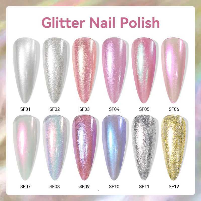LILYCUTE 7ml Glitter Nail Polish Colorful Bright Sparkling Glitter Pearl Nail Art DIY Decoration No Need of Lamp to CureT251127