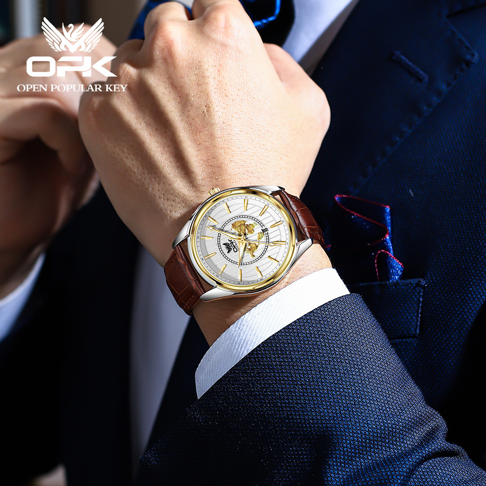 OPK Free Shipping New Designer Watch Luminous Waterproof Watch For Men Student Korean Version Trendy Versatile Automatic Non-mechanical Men's Wat