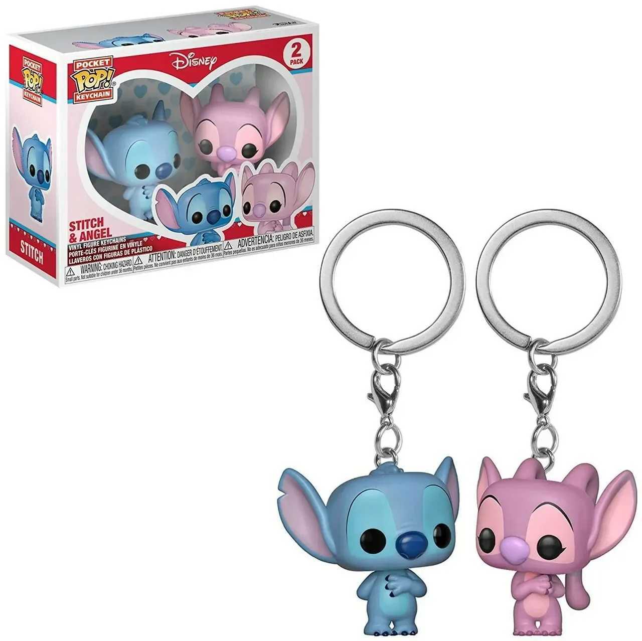 Disney Rock-bottom Price FUNKO POP Stitch Angel 2 Pack Summer STITCH Keychain Toy Vinyl Figure Pocket Pop Keyring Toys H251127