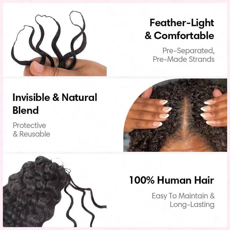 New Feathering Tip Crochet Human Hair Pixie Curly Braiding Hair Virgin Boho Braids Human Hair Bundle