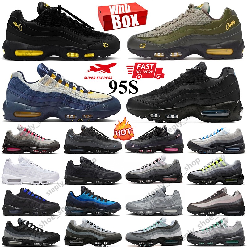 95 95s With Box Designer Sports Sneakers Running Shoes Trainers Triple Black White C X Tour Yellow Aegean Storm Sequoia Pink Blue Spark Neon Outdoor Men Women Trainers