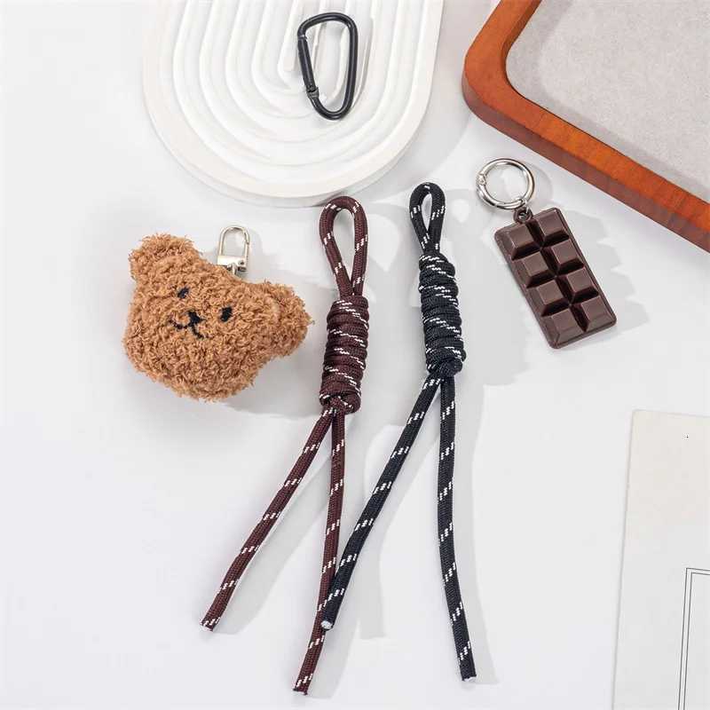Y2K Braided Rope Bag Pendant High-grade Cute Plush Bear Keychain Pendant Fashion Bag Accessories for Women GirlT251127