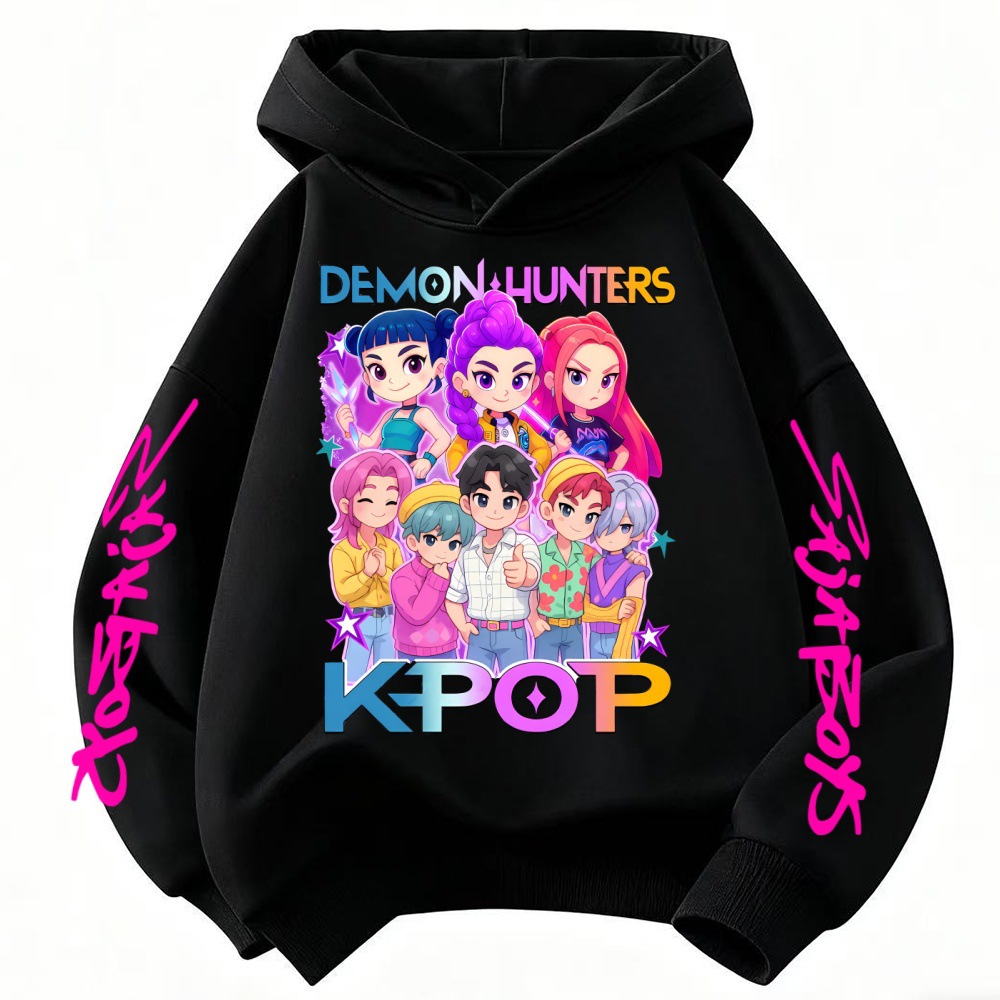 Custom Kpop Demon Hunters Huntrix Hoodie Kids Clothes Princess Girls Clothing Fashion Boys Clothes Spring Autumn Sweatshirt Child Tops
