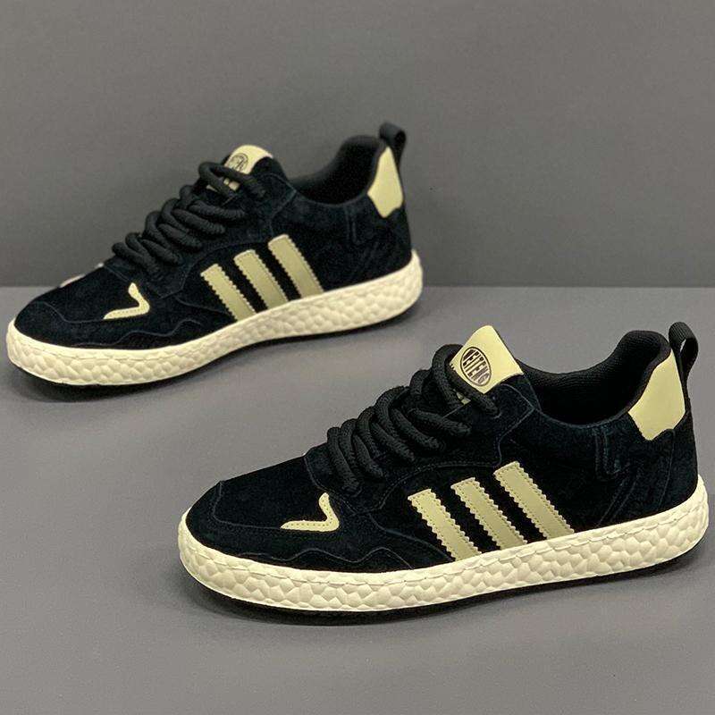 Autumn 2024 New Style Suede Genuine Leather Casual Versatile Trendy Soft Sole Three-Stripe Sneakers Men's Driving Shoes dh1102981777