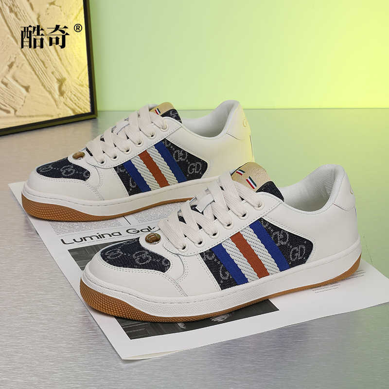 6366 2025 Designer Sneakers Casual Shoes Striped Triangle Label White Brown Sneakers High quality men's and women's Summer Shoes Lightweight