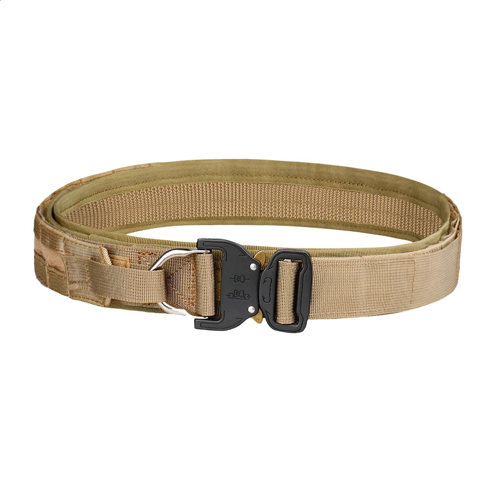 Cool Military Tactical Belt for Men Work Outdoor Hiking Heavy Duty Quick Release Nylon Web Rigger Belt with Inner and Outer250422