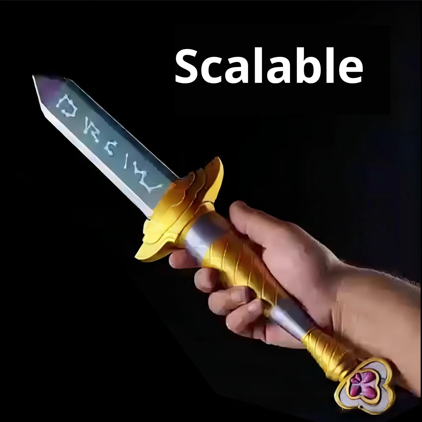 Kpop Rumi Telescopic Sword With Symbol Rune Hunters Sword Cosplay Prop Special Props Role-Playing In The Witch Hunting Groups251126