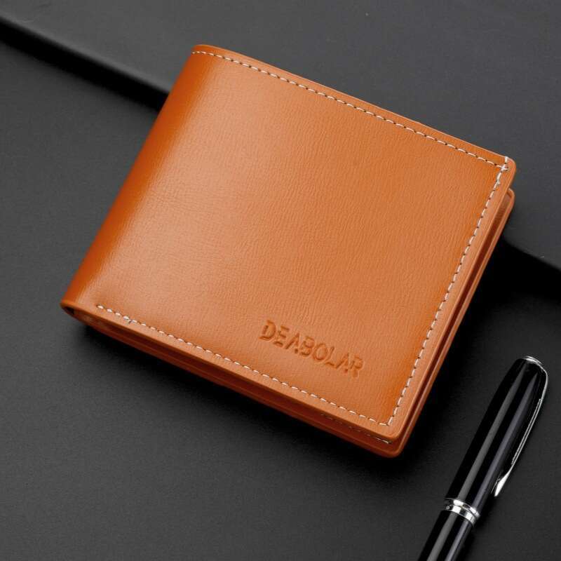 Hot selling new man wallet casual two fold short horizontal men's leather jacket