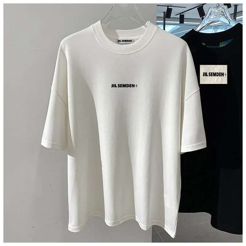 JIL SEMDEN Brand Men's And Women's Printed T-Shirt Loose Casual Top Couple Minimalist Style High Quality 100% Pure Cotton