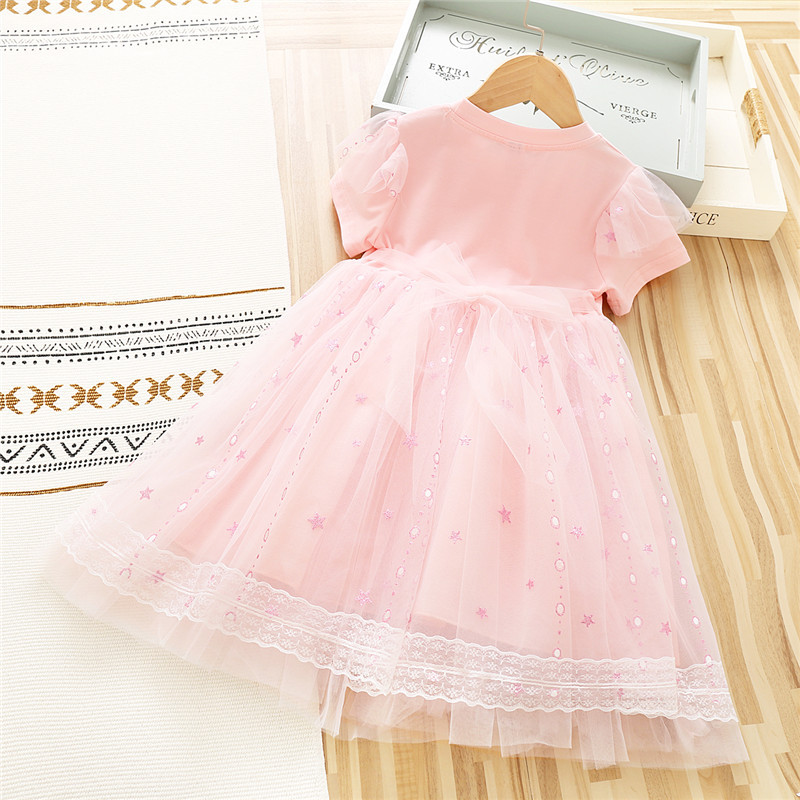 Kids designer clothes DISNEY Elsa princess dress baby girl summer clothes kids clothes Elsa dress children's baby net skirt cotton