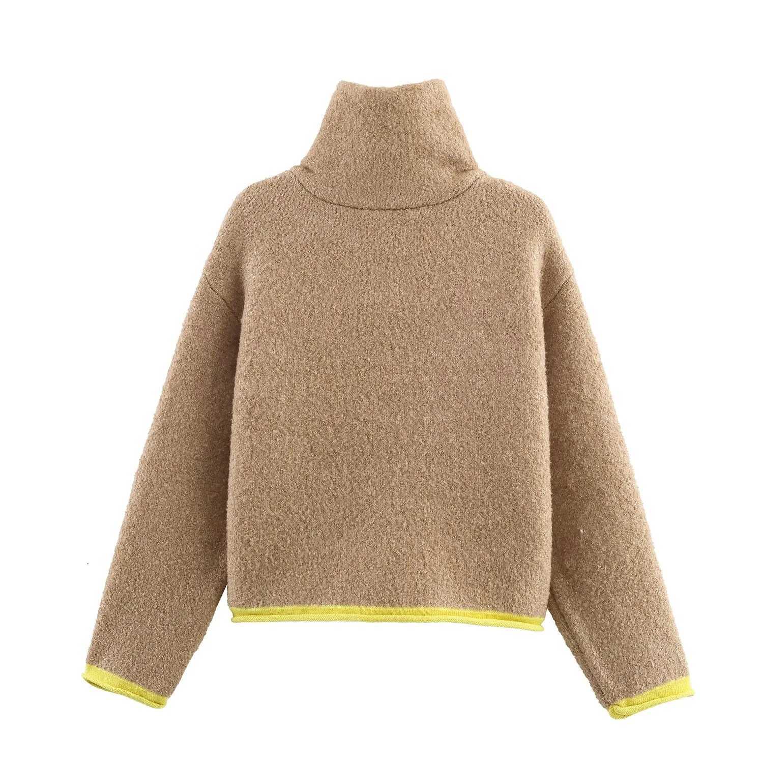 2025 New Winter Cardigans Jackets Fashion Women Loose Contrasting Color Pilot Zipper Coats Casual Streetwear Thicken OuterwearXJ251127