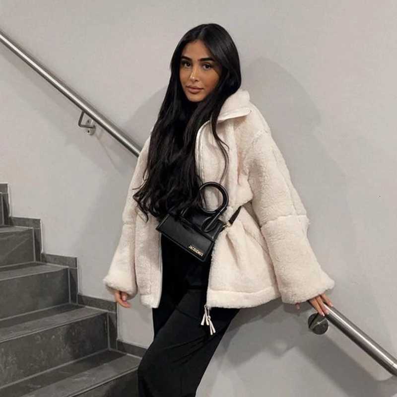 Womens Loose Fit Cashmere-Style Jacket Autumn Winter Fashionable Casual Zipper Outdoor Coat PersonalizedXJ251127