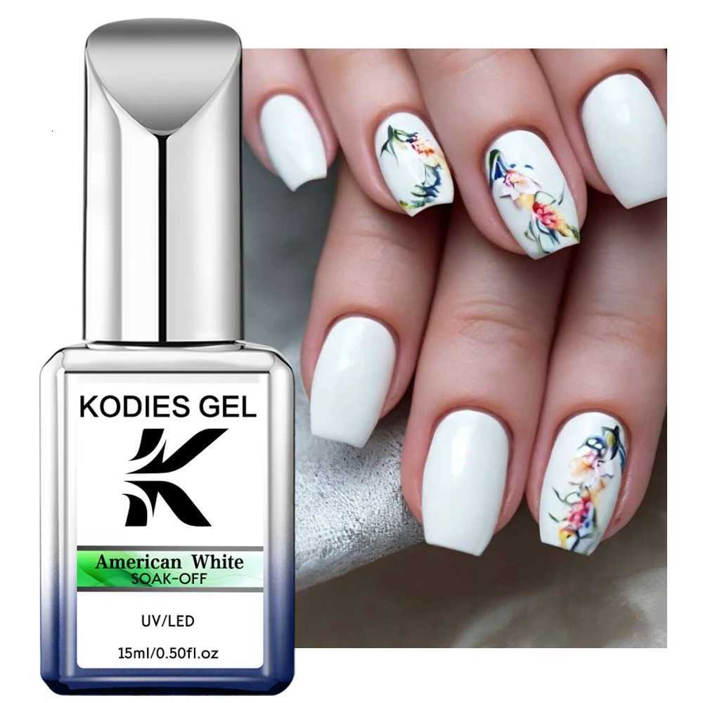 KODIES GEL American White Gel Nail Polish French Manicure Gel Polish Extra White 15ML Semi Permanent UV/LED Nails Art LacquerT251127
