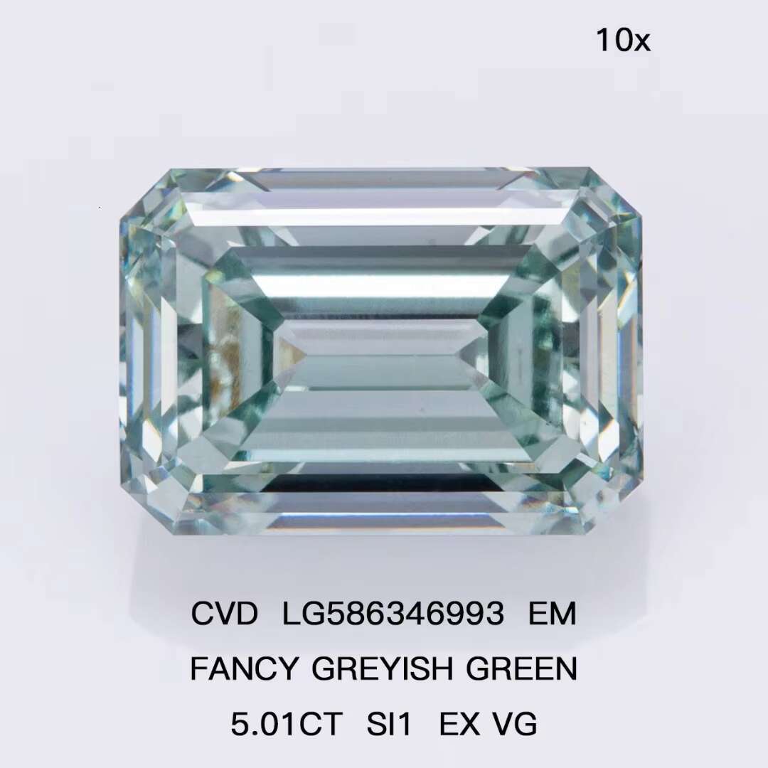 MiShang 5.01ct Emerald SI1 Loose Green Lab Grown Diamonds CVD Lab Created Green Diamond
