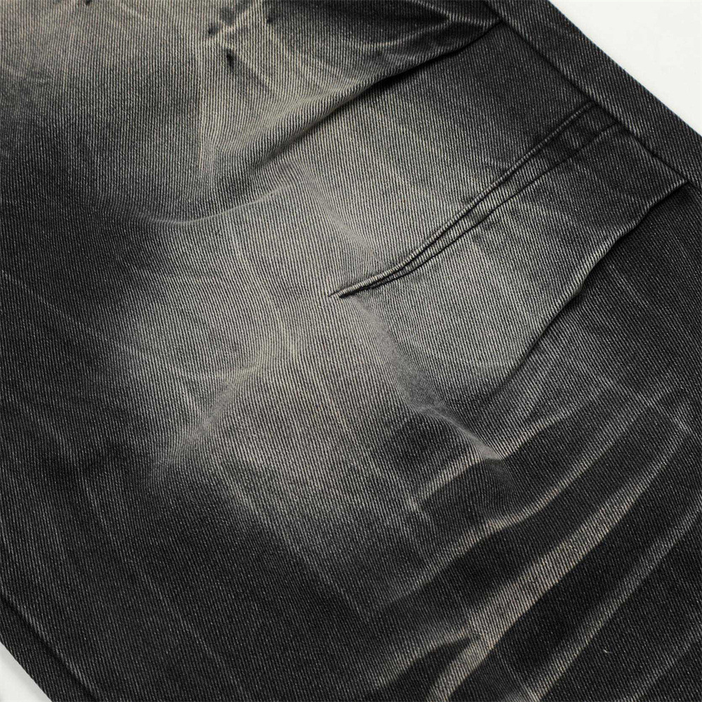 European and American Fashionable Highwaisted Trousers Raw Edge Washed Jeans Men Street Loose Oversized Straight Wideleg Pants y240921