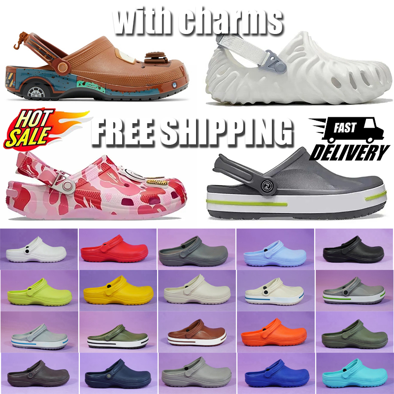 Designer Clog Lighing With Charms Sandal Men Women Beach Slides Red Black Pink Blue Yellow Brown Green Outdoor Close Toe Toddler Slippers