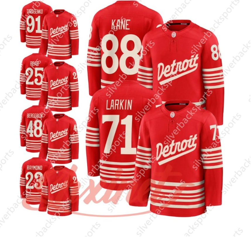 71 Dylans Larkins detroites hockey jersey red winns jersey 88 Patrick Kane Alex DeBrincat Moritz Seider Carter Bear Steve Yzerman John Gibson Lucas Raymond jersey