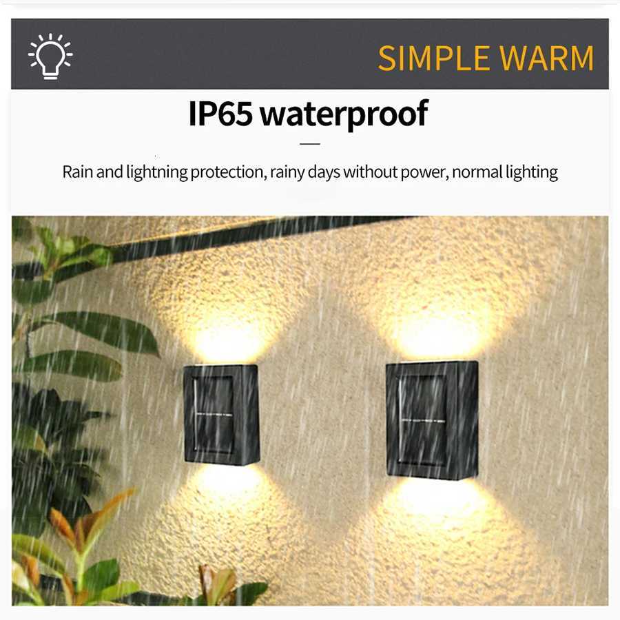 1-6PCs Solar Up and Down Spot Lights Outdoor Street Wall Light Lamp Solar Powered Sunlight Waterproof Solar Lamp Garden DecorM251127