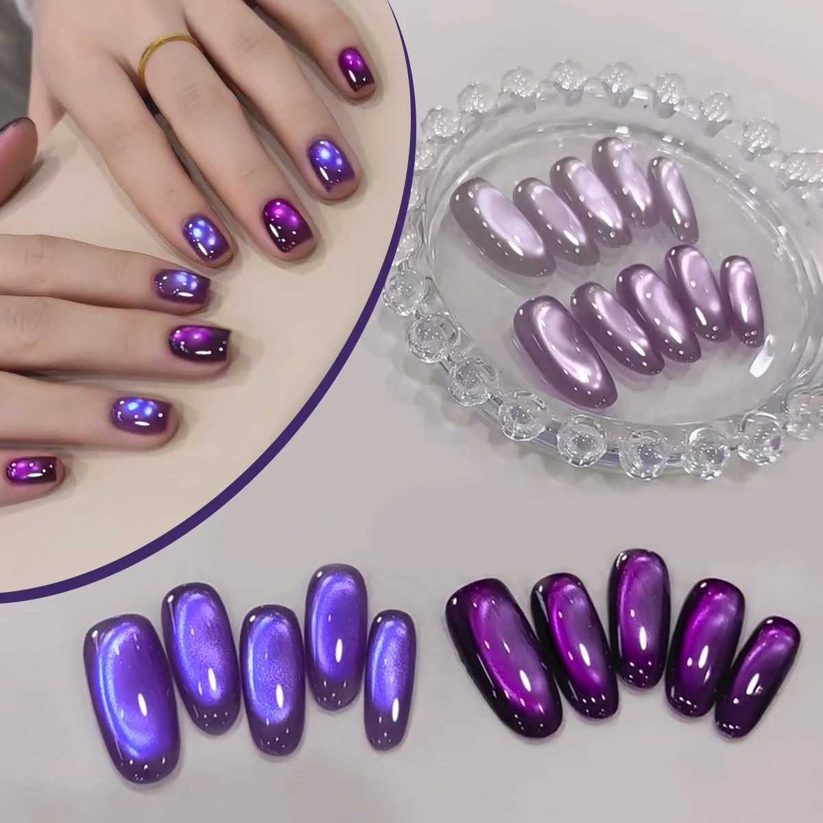 XEIJAYI 4Pcs 15ML Purple cat eye Nail Gel polish set Semi Permanent Nail Art Soaking UV LED Nail Salon DIY Nail Salon GelT251127