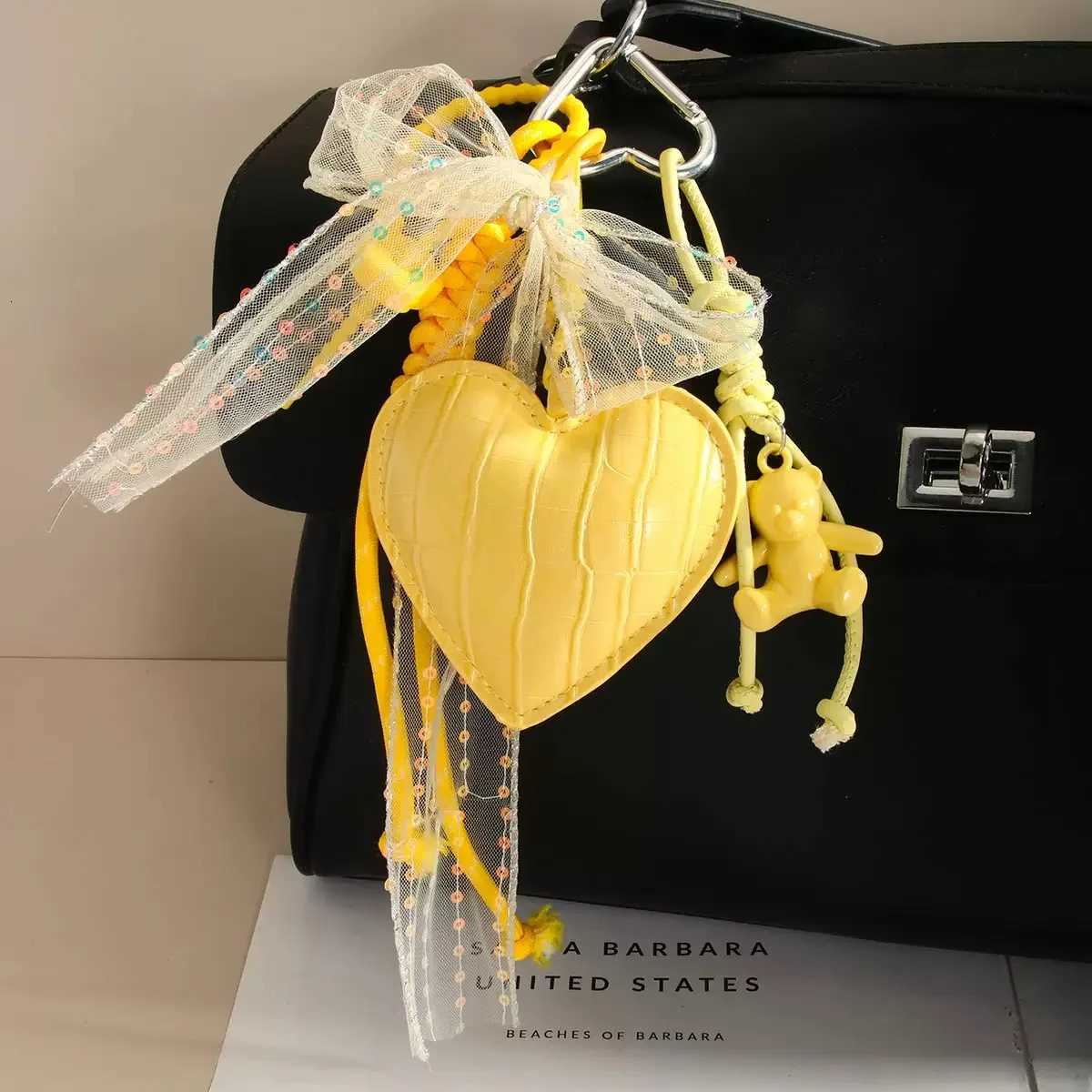 new product summer roast duck puppy Croissant Pendant love heart Backpack accessories Key ChainT251127