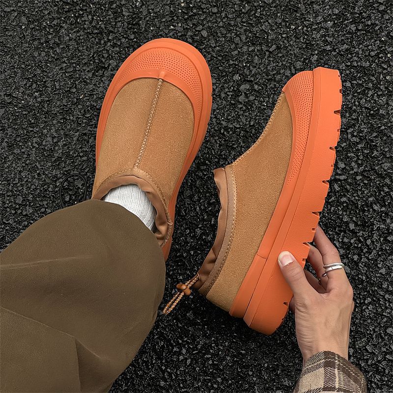 New design hot selling winter men's thick soled snow boots anti slip wear-resistant outdoor versatile with plush elastic band cotton shoes free s