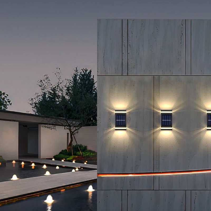 Solar Wall Lamp Outdoor Waterproof Solar Powered Up/Down Lighting for Garden Yard Home Exterior Decoration IP65 Solar Path LightM251127