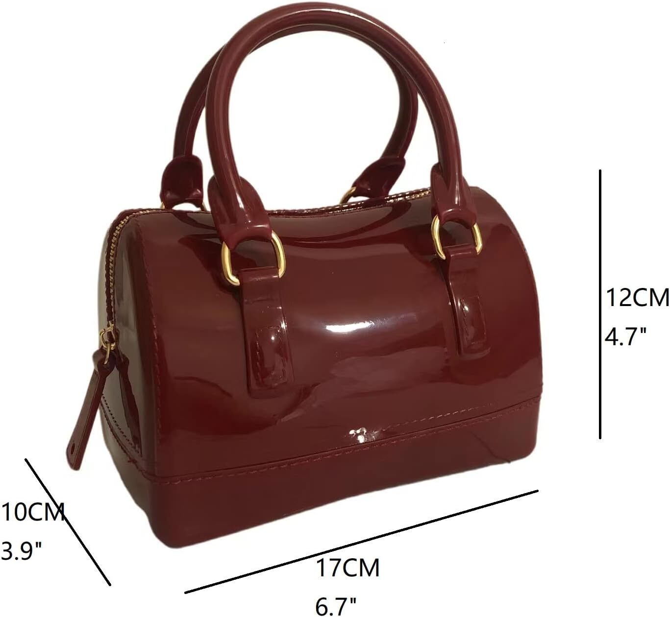 Ladies' summer jelly pillow shaped top handle handbag candy colored transparent crystal wallet