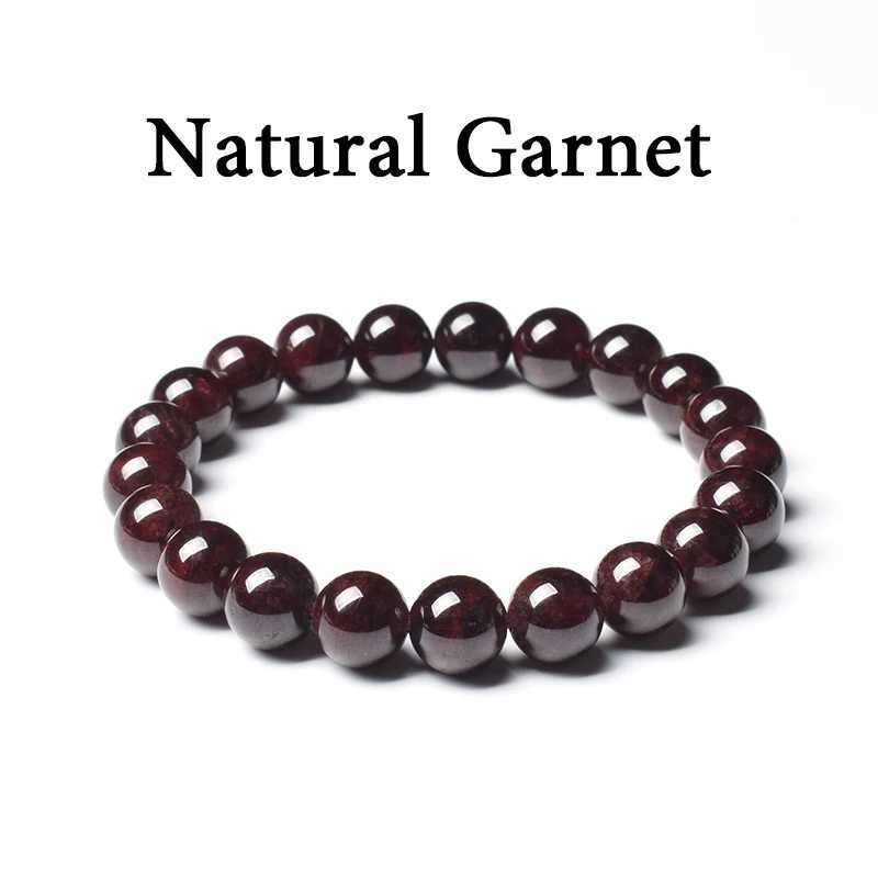 Natural Garnets Red Gemstone Round Stone Beads 6mm 8mm Rhodolite Crystal Elastic for Women Men Quality Jewelry C251105