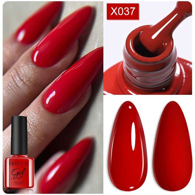 LILYCUTE 7ML Dark Red Caramel Gel Nail Polish 125 Colors Semi Permanent Soak off Base Top Coat Manicure UV Nail Art Gel VarnishT251127