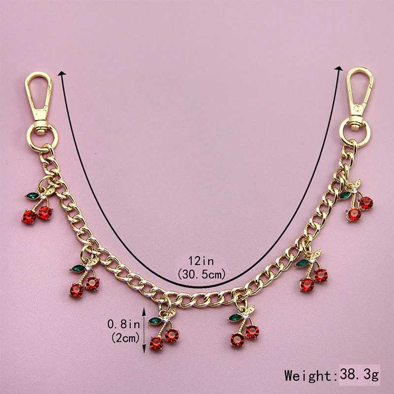 Fashion temperament glass stone red cherry chain jewelry bag hanging jewelry bag charm bag accessoriesT251127