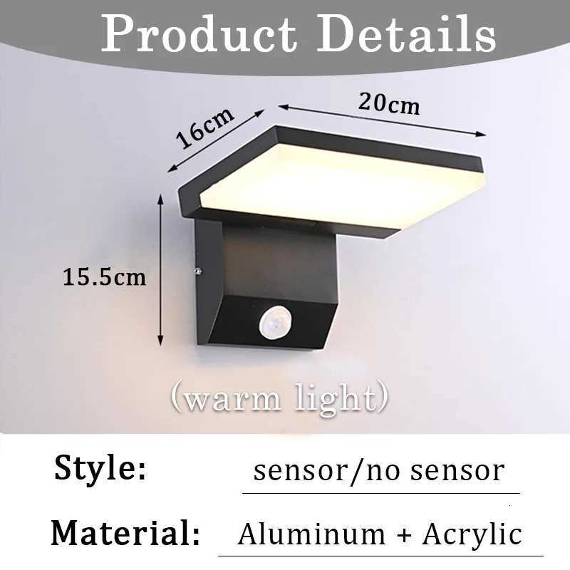 Modern Outdoor Wall Lamp LED waterproof IP65 Sensor Wall lights Garden Courtyard Balcony Corridor Porch Bedroom Indoor LampsM251127