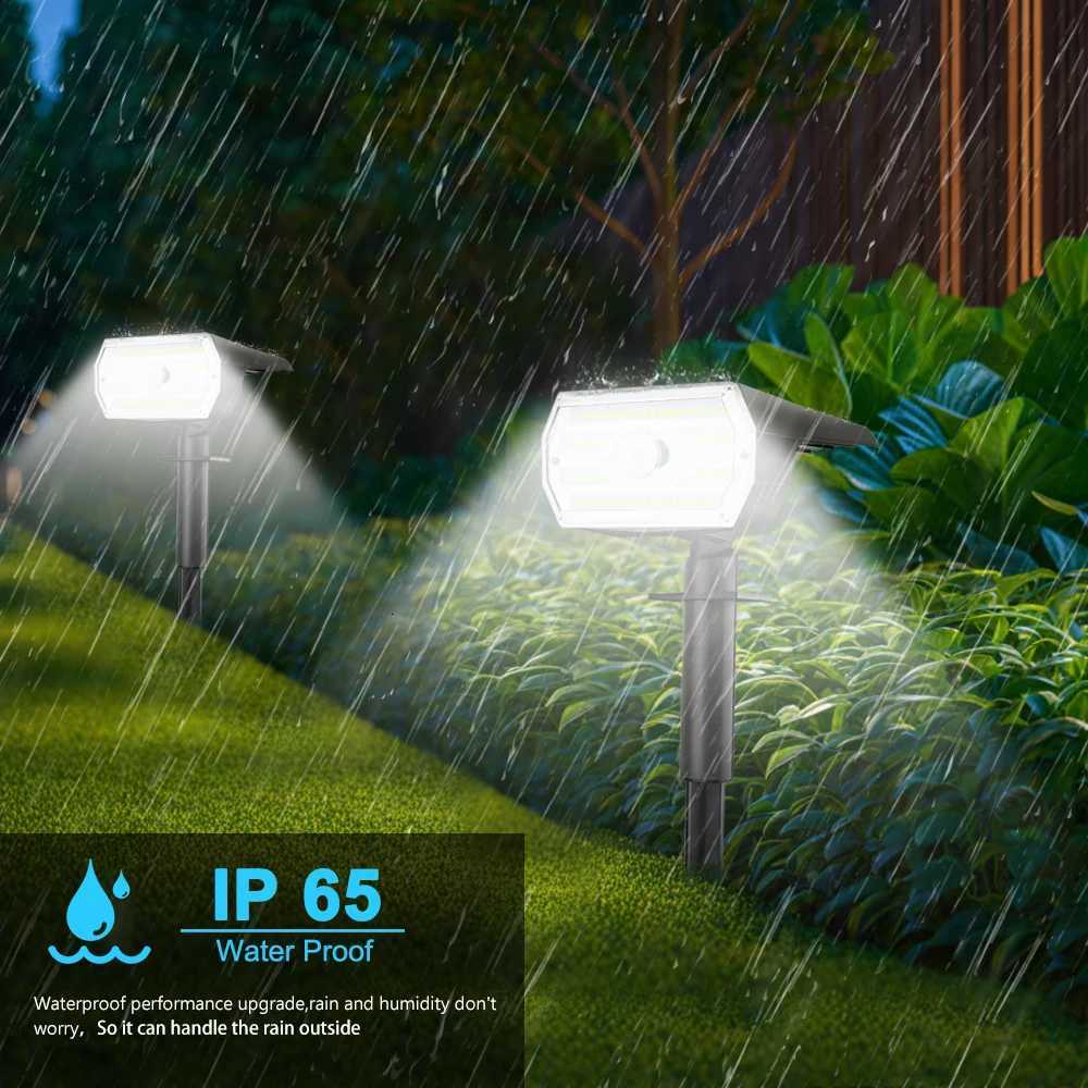 LED Solar Garden Lights 60LED Security Lights Outdoor Motion Sensor Solar Landscape Spotlights 3 Modes Waterproof Yard WallM251127
