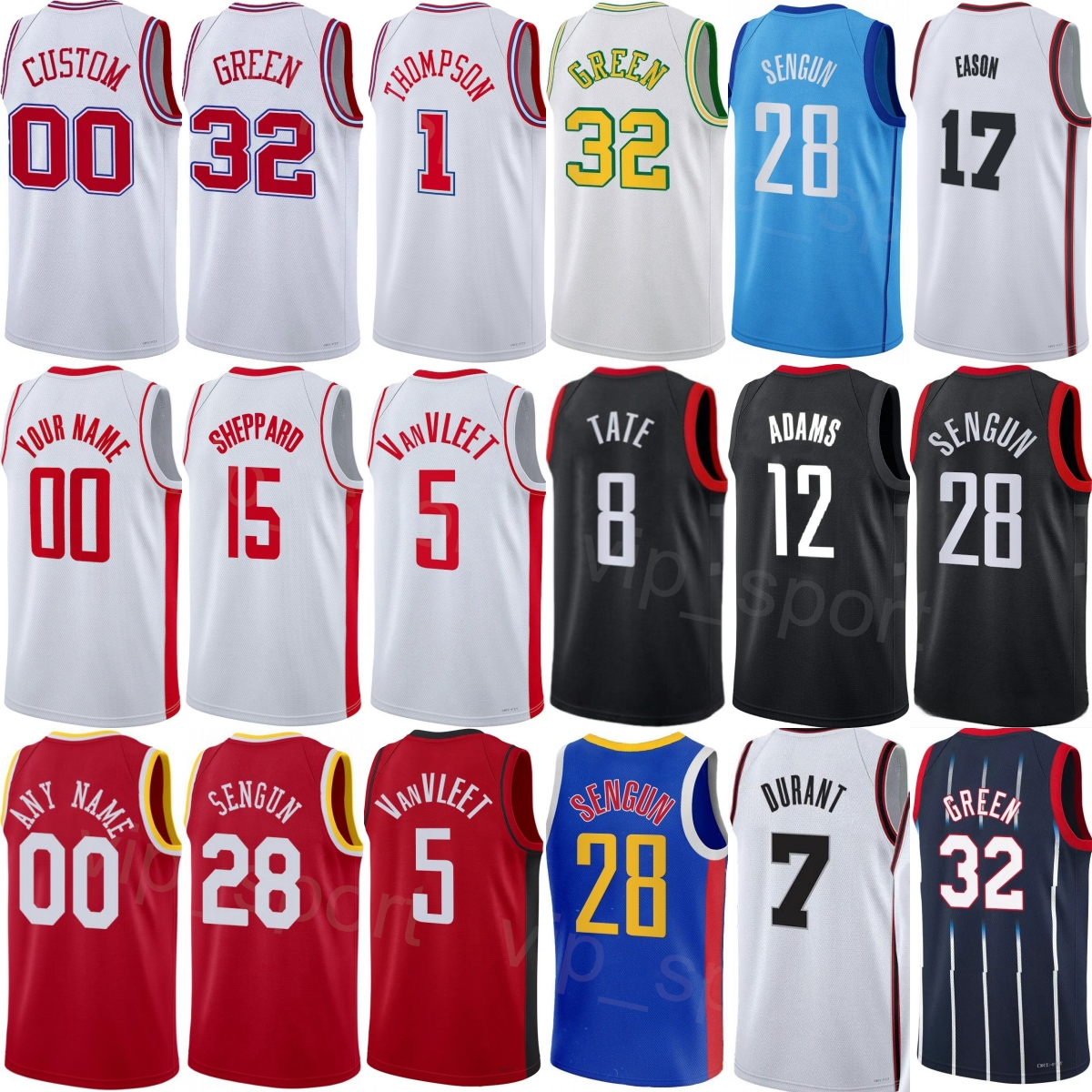 Print City 2026 Basketball Alperen Sengun Jerseys 28 Woman Mans Kids Amen Thompson 1 Jabari Smith Jr 10 Reed Sheppard 15 Tari Eason 17 Kevin Durant 7 Custom Name